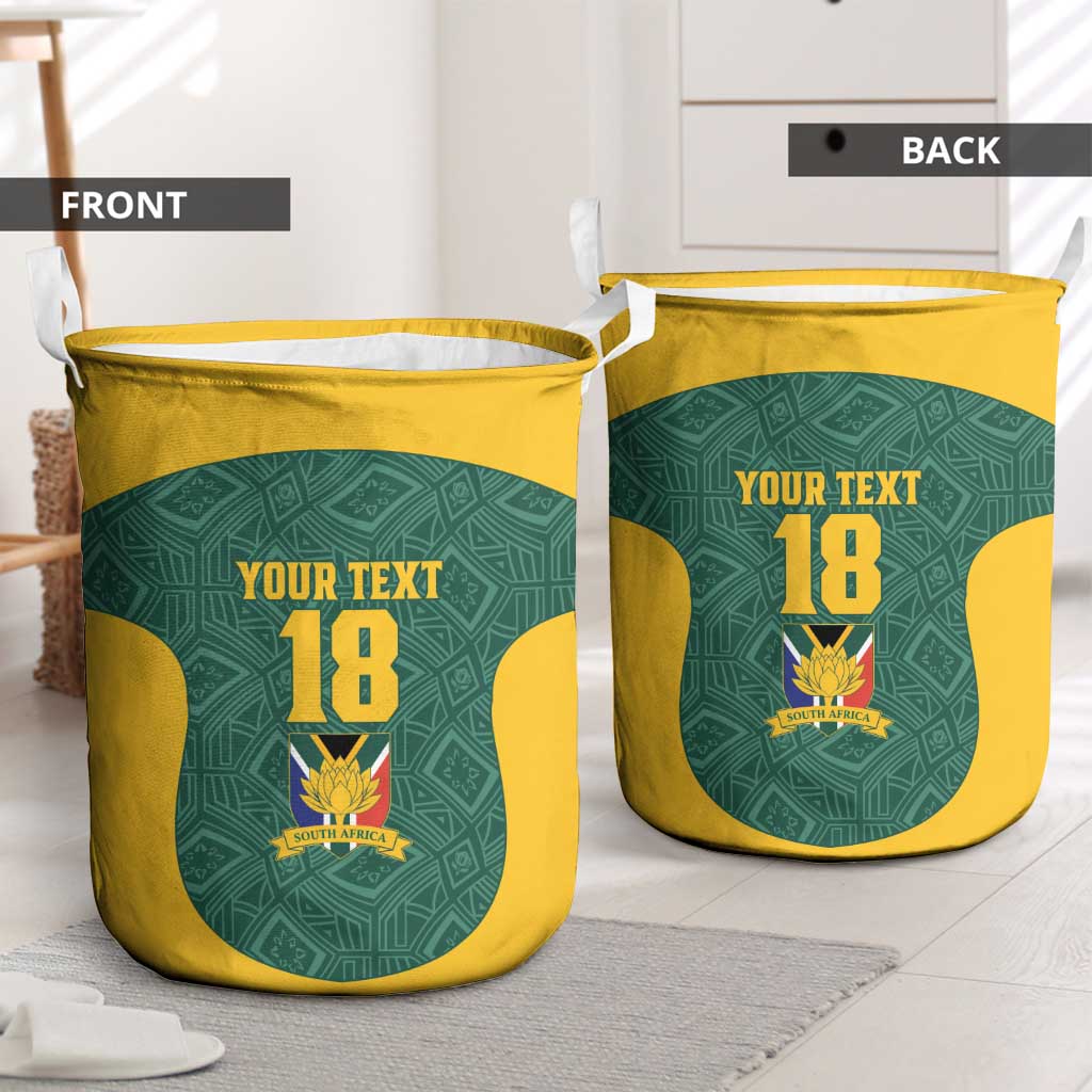 Custom South Africa Soccer Laundry Basket Bafana Bafana Spirit African Pattern - Wonder Print Shop