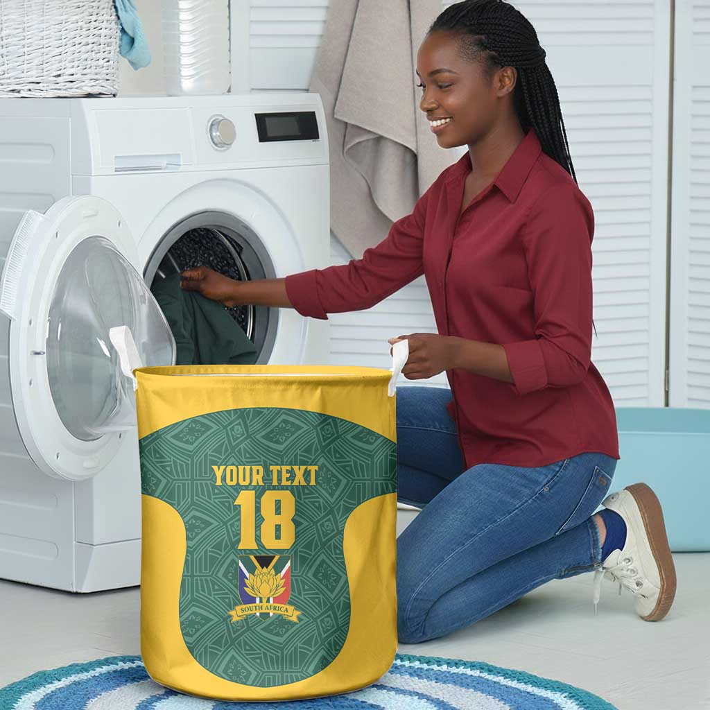 Custom South Africa Soccer Laundry Basket Bafana Bafana Spirit African Pattern - Wonder Print Shop