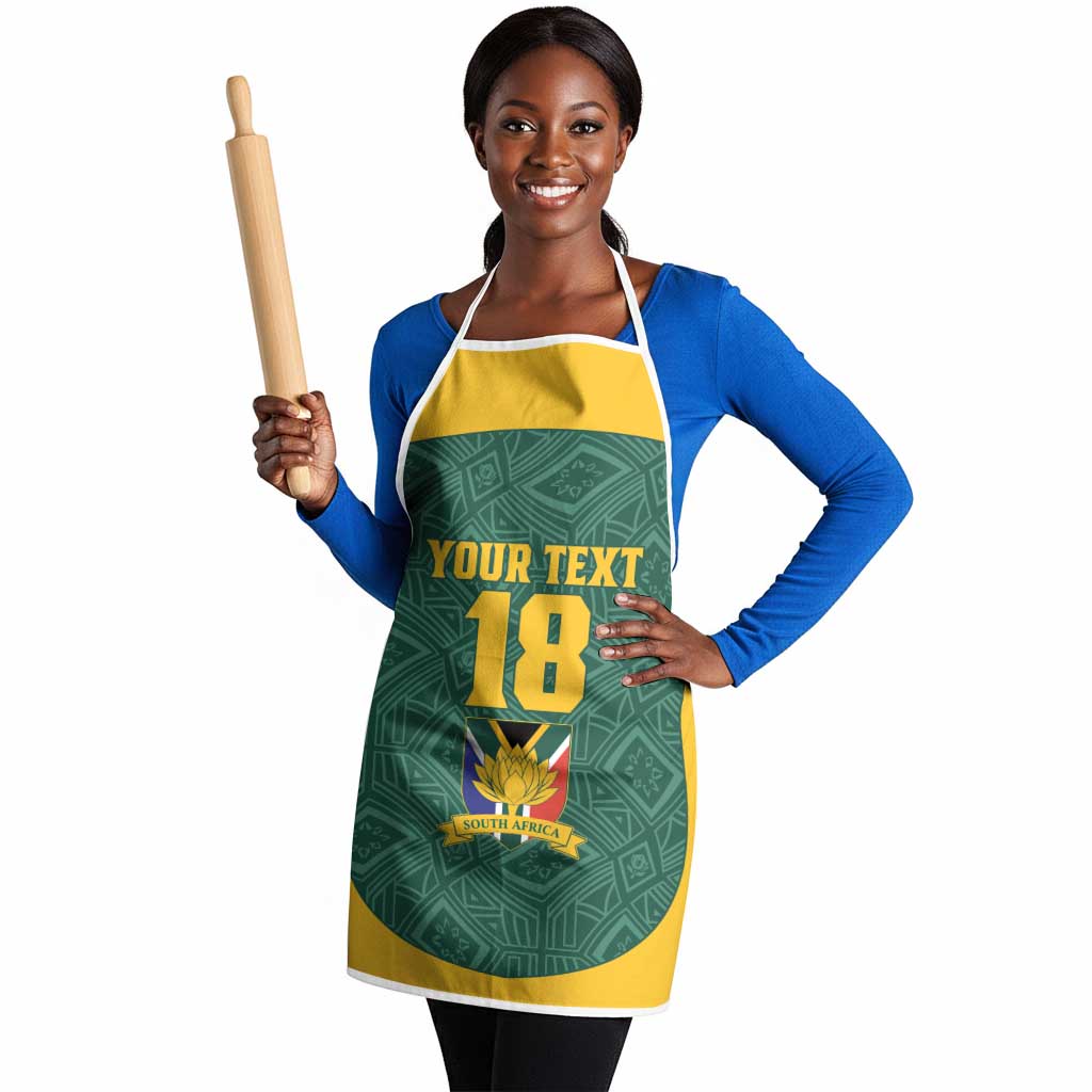 Custom South Africa Soccer Apron Bafana Bafana Spirit African Pattern - Wonder Print Shop