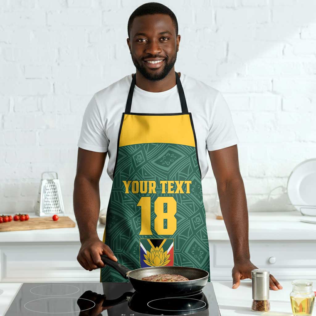 Custom South Africa Soccer Apron Bafana Bafana Spirit African Pattern - Wonder Print Shop