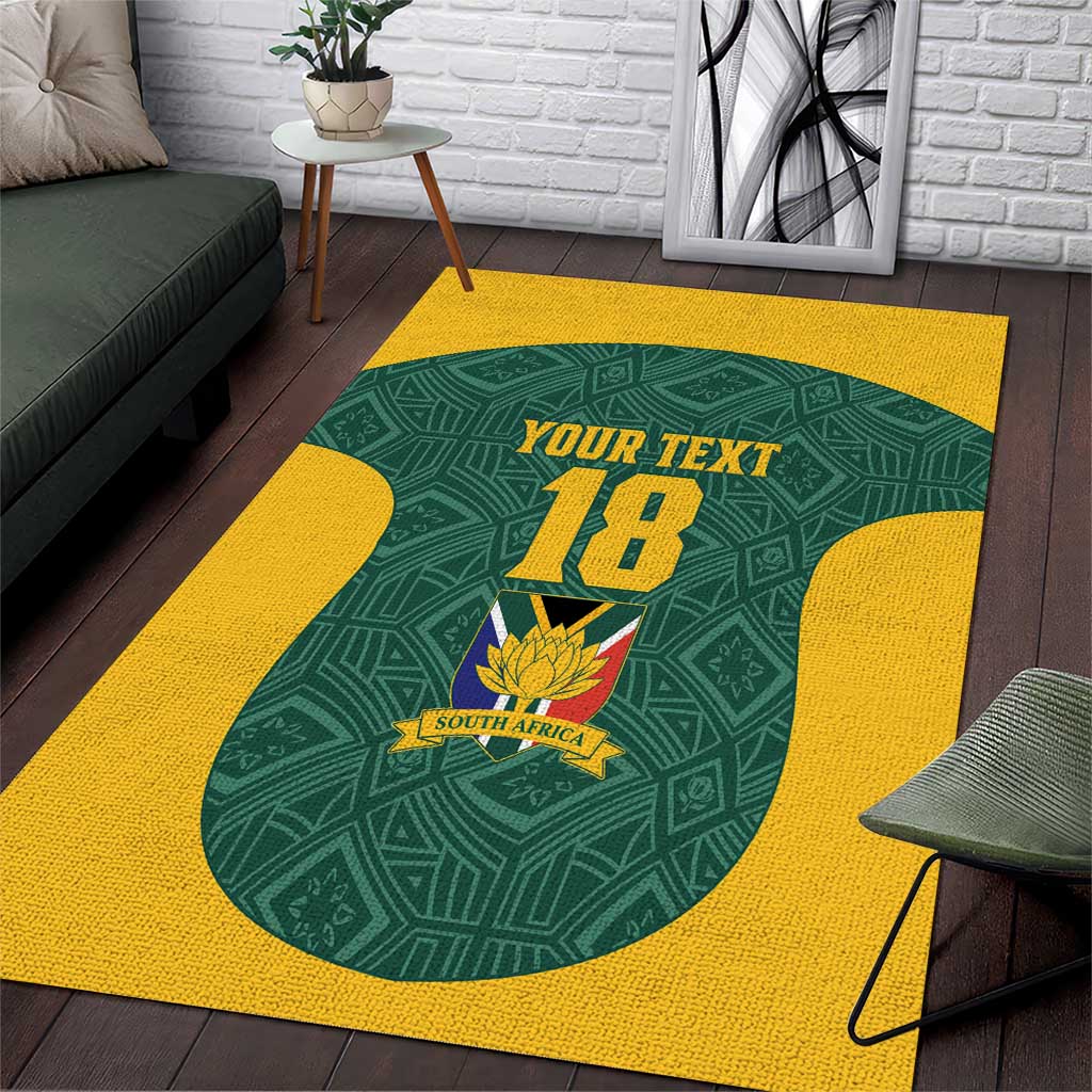 Custom South Africa Soccer Area Rug Bafana Bafana Spirit African Pattern - Wonder Print Shop