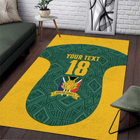 Custom South Africa Soccer Area Rug Bafana Bafana Spirit African Pattern - Wonder Print Shop