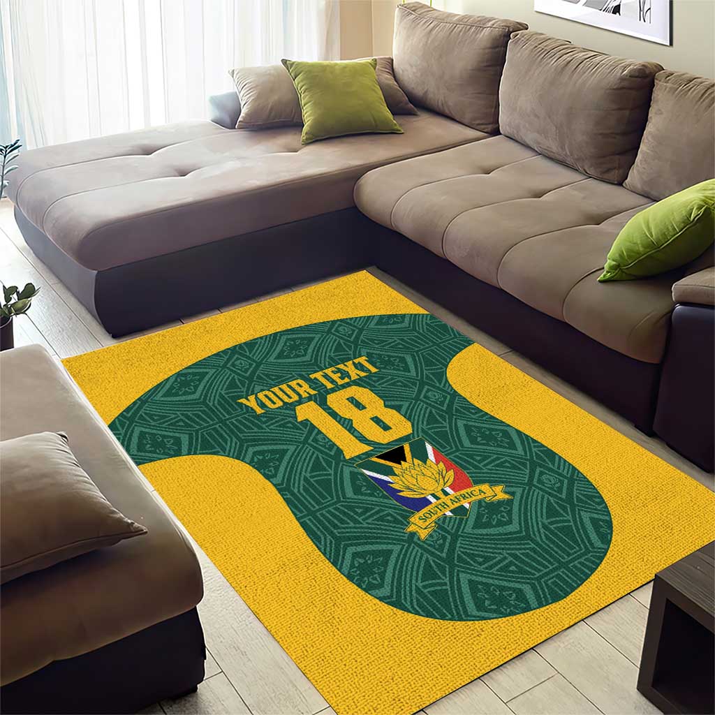 Custom South Africa Soccer Area Rug Bafana Bafana Spirit African Pattern - Wonder Print Shop