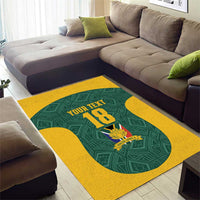 Custom South Africa Soccer Area Rug Bafana Bafana Spirit African Pattern - Wonder Print Shop