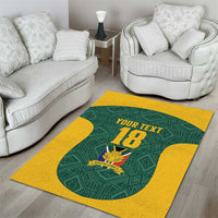 Custom South Africa Soccer Area Rug Bafana Bafana Spirit African Pattern - Wonder Print Shop