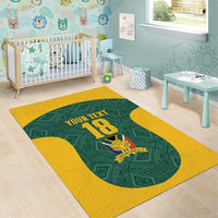 Custom South Africa Soccer Area Rug Bafana Bafana Spirit African Pattern - Wonder Print Shop