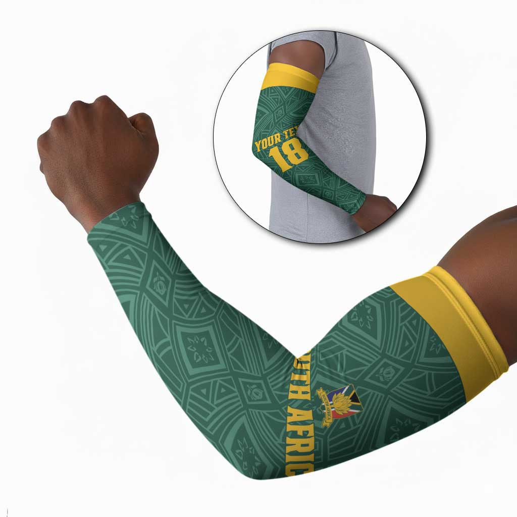 Custom South Africa Soccer Arm Sleeves Bafana Bafana Spirit African Pattern - Wonder Print Shop
