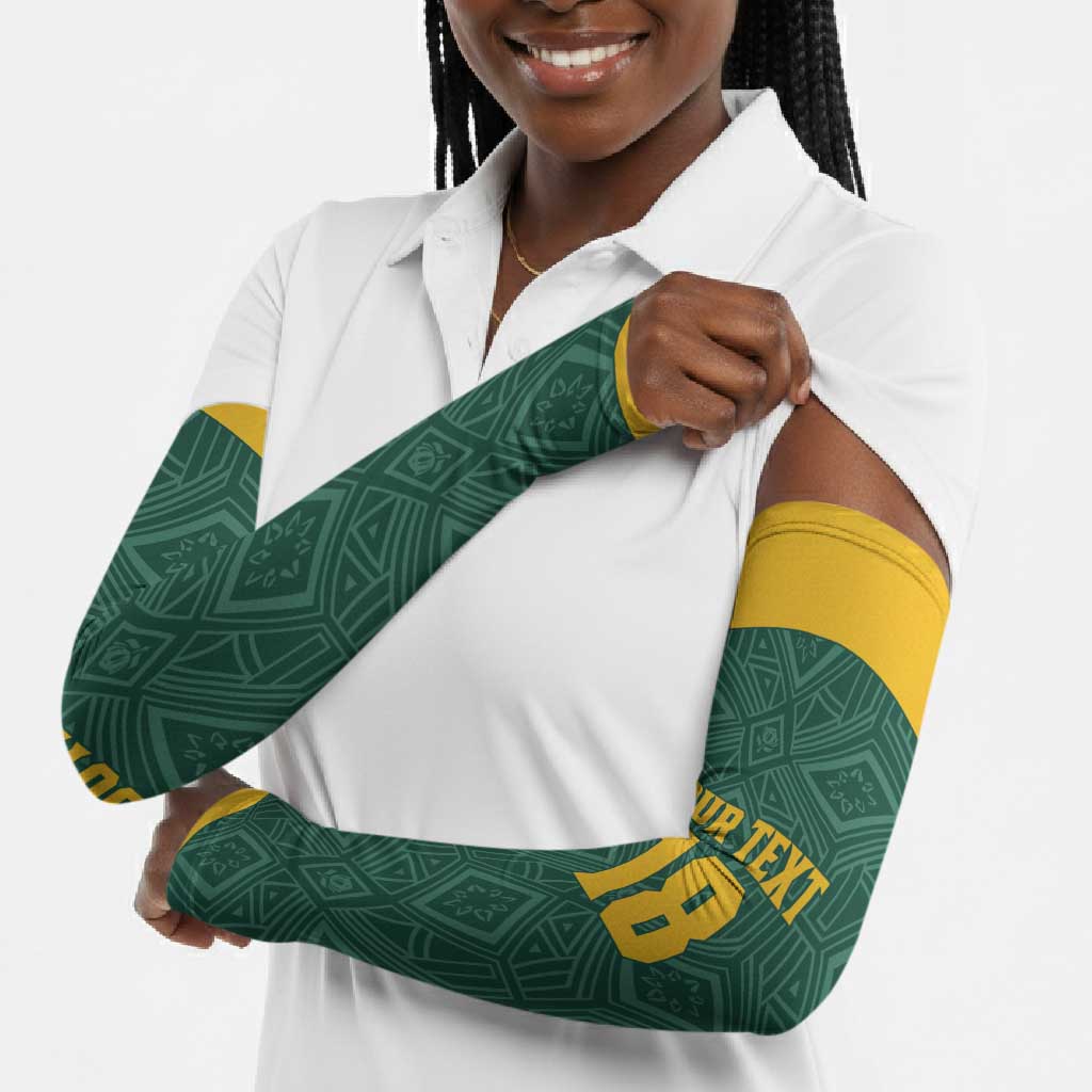 Custom South Africa Soccer Arm Sleeves Bafana Bafana Spirit African Pattern - Wonder Print Shop