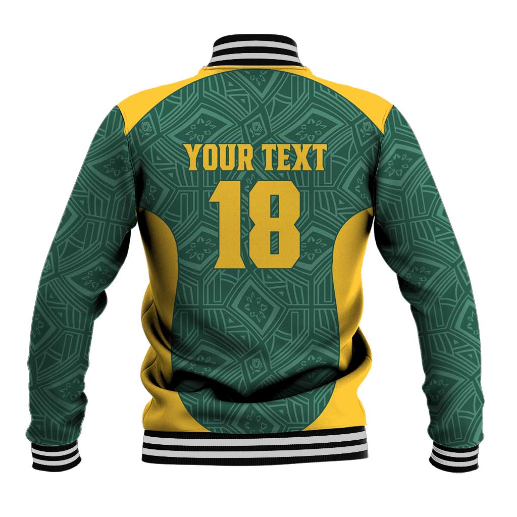 Custom South Africa Soccer Baseball Jacket Bafana Bafana Spirit African Pattern - Wonder Print Shop
