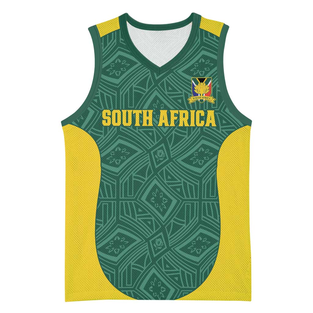 Custom South Africa Soccer Basketball Jersey Bafana Bafana Spirit African Pattern - Wonder Print Shop
