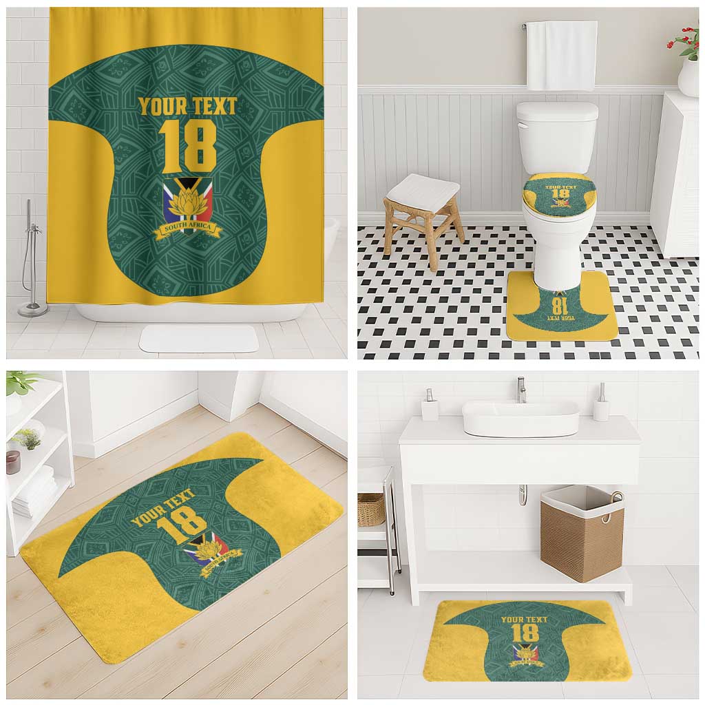 Custom South Africa Soccer Bathroom Set Bafana Bafana Spirit African Pattern - Wonder Print Shop