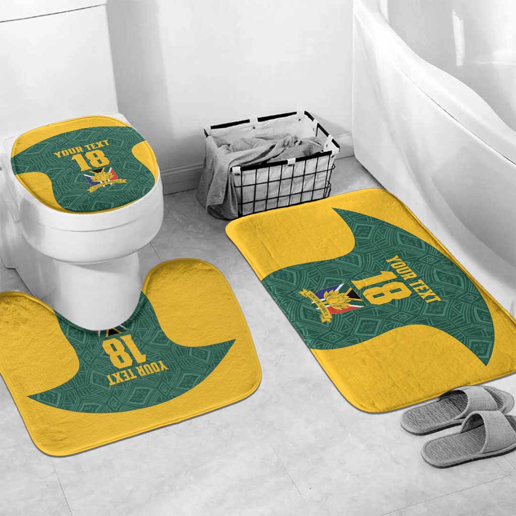 Custom South Africa Soccer Bathroom Set Bafana Bafana Spirit African Pattern - Wonder Print Shop