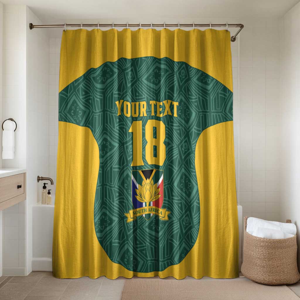 Custom South Africa Soccer Bathroom Set Bafana Bafana Spirit African Pattern - Wonder Print Shop