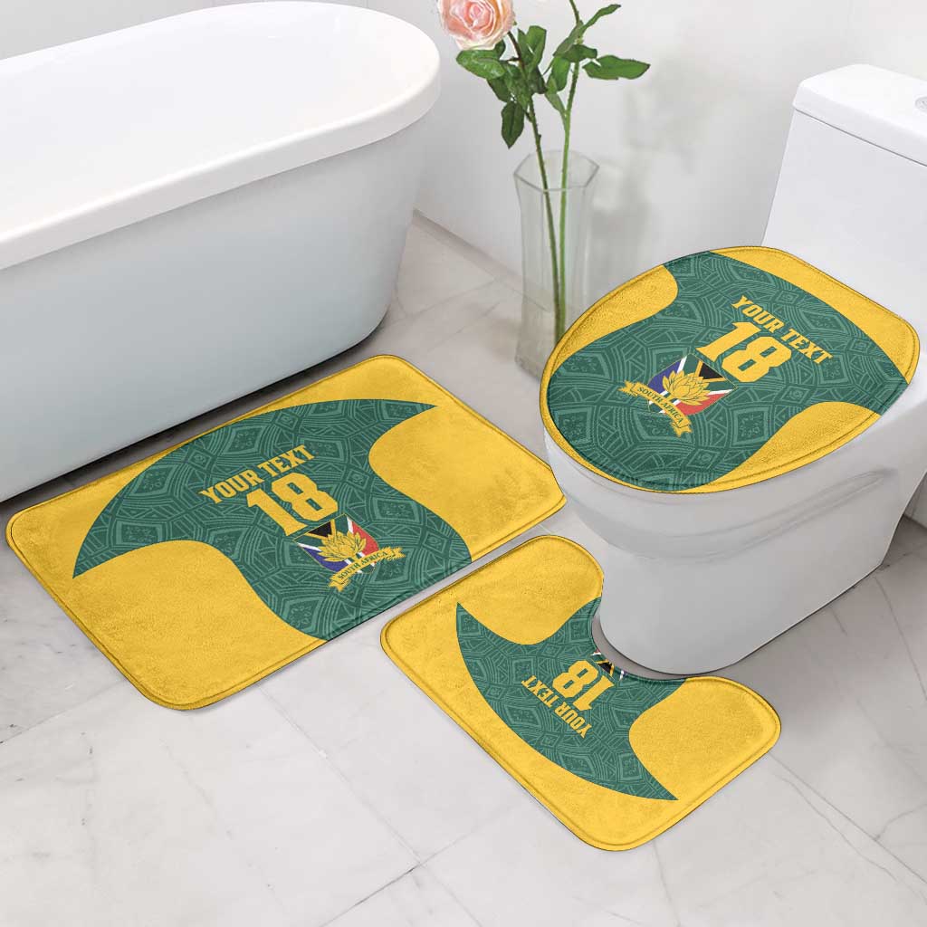 Custom South Africa Soccer Bathroom Set Bafana Bafana Spirit African Pattern - Wonder Print Shop