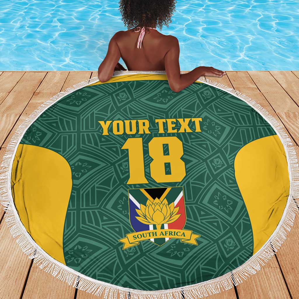 Custom South Africa Soccer Beach Blanket Bafana Bafana Spirit African Pattern - Wonder Print Shop
