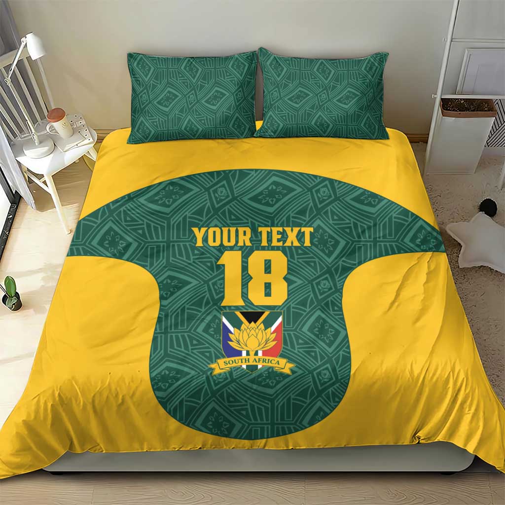Custom South Africa Soccer Bedding Set Bafana Bafana Spirit African Pattern - Wonder Print Shop