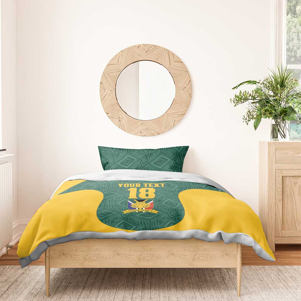 Custom South Africa Soccer Bedding Set Bafana Bafana Spirit African Pattern - Wonder Print Shop