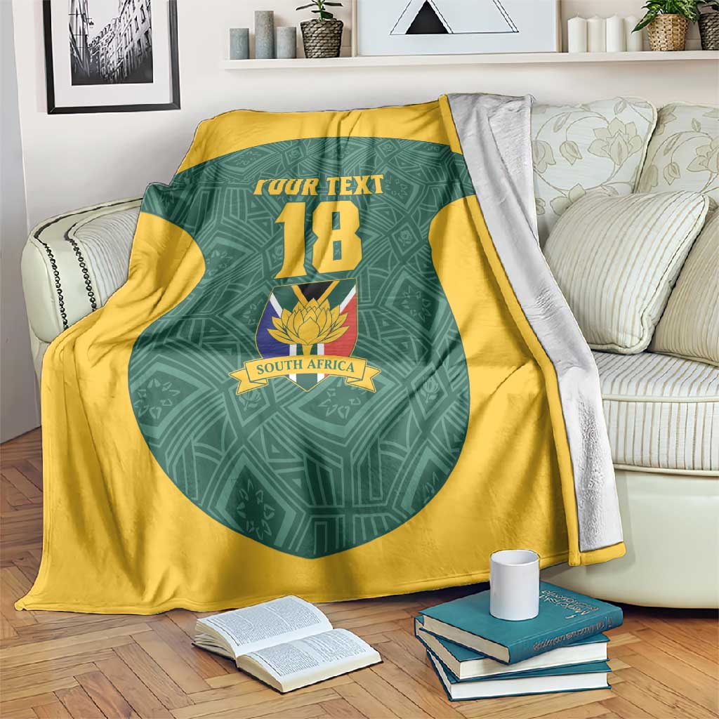 Custom South Africa Soccer Blanket Bafana Bafana Spirit African Pattern - Wonder Print Shop