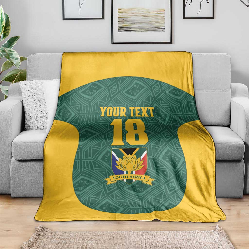Custom South Africa Soccer Blanket Bafana Bafana Spirit African Pattern - Wonder Print Shop