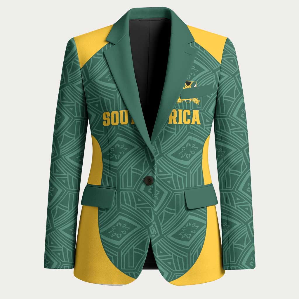 Custom South Africa Soccer Blazer Bafana Bafana Spirit African Pattern - Wonder Print Shop