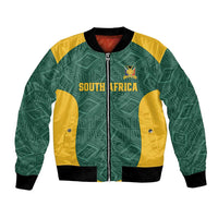 Custom South Africa Soccer Bomber Jacket Bafana Bafana Spirit African Pattern - Wonder Print Shop