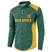 Custom South Africa Soccer Button Sweatshirt Bafana Bafana Spirit African Pattern