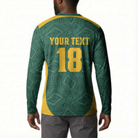 Custom South Africa Soccer Button Sweatshirt Bafana Bafana Spirit African Pattern