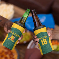 Custom South Africa Soccer 4 in 1 Can Cooler Tumbler Bafana Bafana Spirit African Pattern - Wonder Print Shop