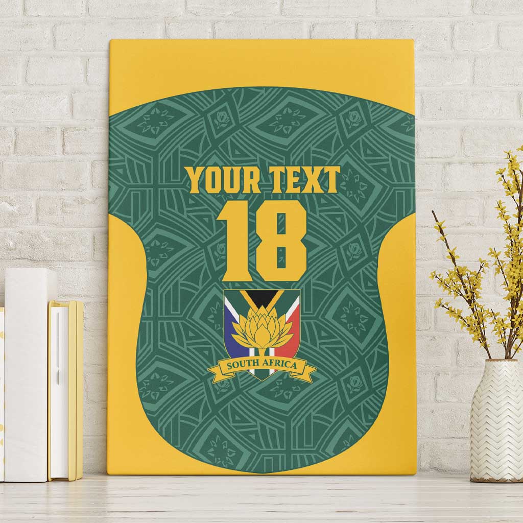 Custom South Africa Soccer Canvas Wall Art Bafana Bafana Spirit African Pattern - Wonder Print Shop