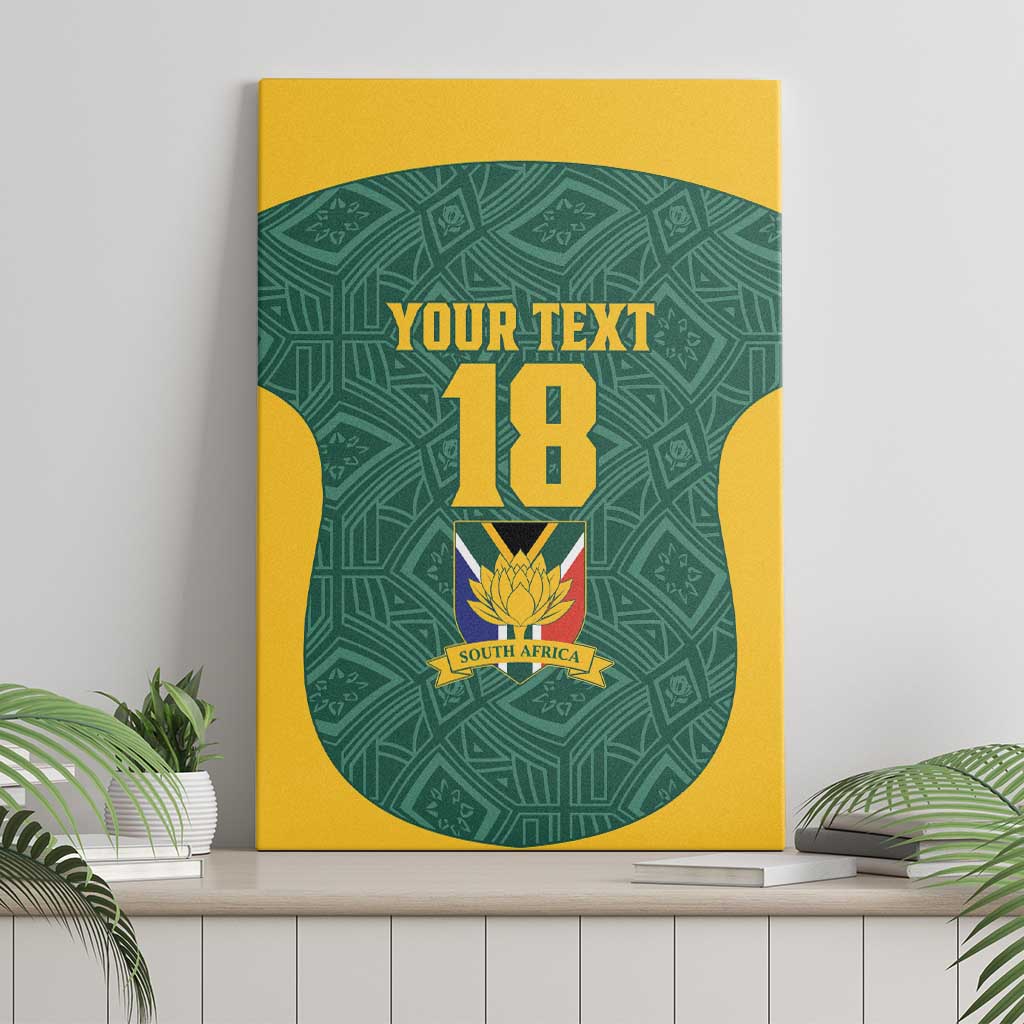 Custom South Africa Soccer Canvas Wall Art Bafana Bafana Spirit African Pattern - Wonder Print Shop