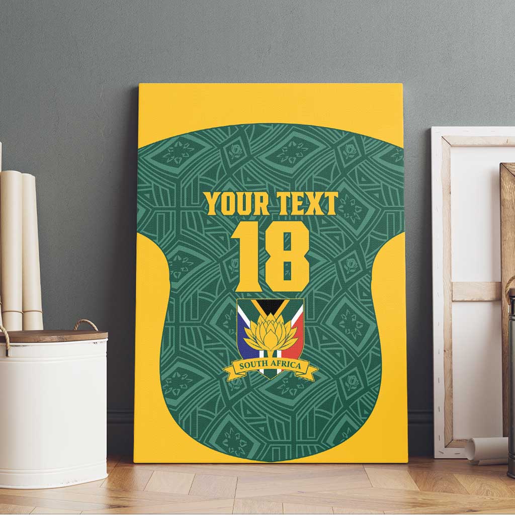 Custom South Africa Soccer Canvas Wall Art Bafana Bafana Spirit African Pattern - Wonder Print Shop
