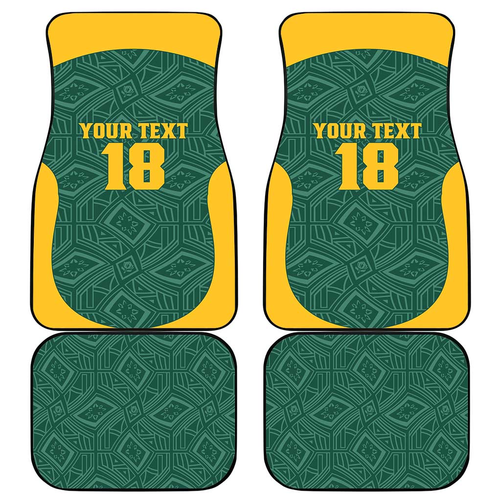 Custom South Africa Soccer Car Mats Bafana Bafana Spirit African Pattern - Wonder Print Shop