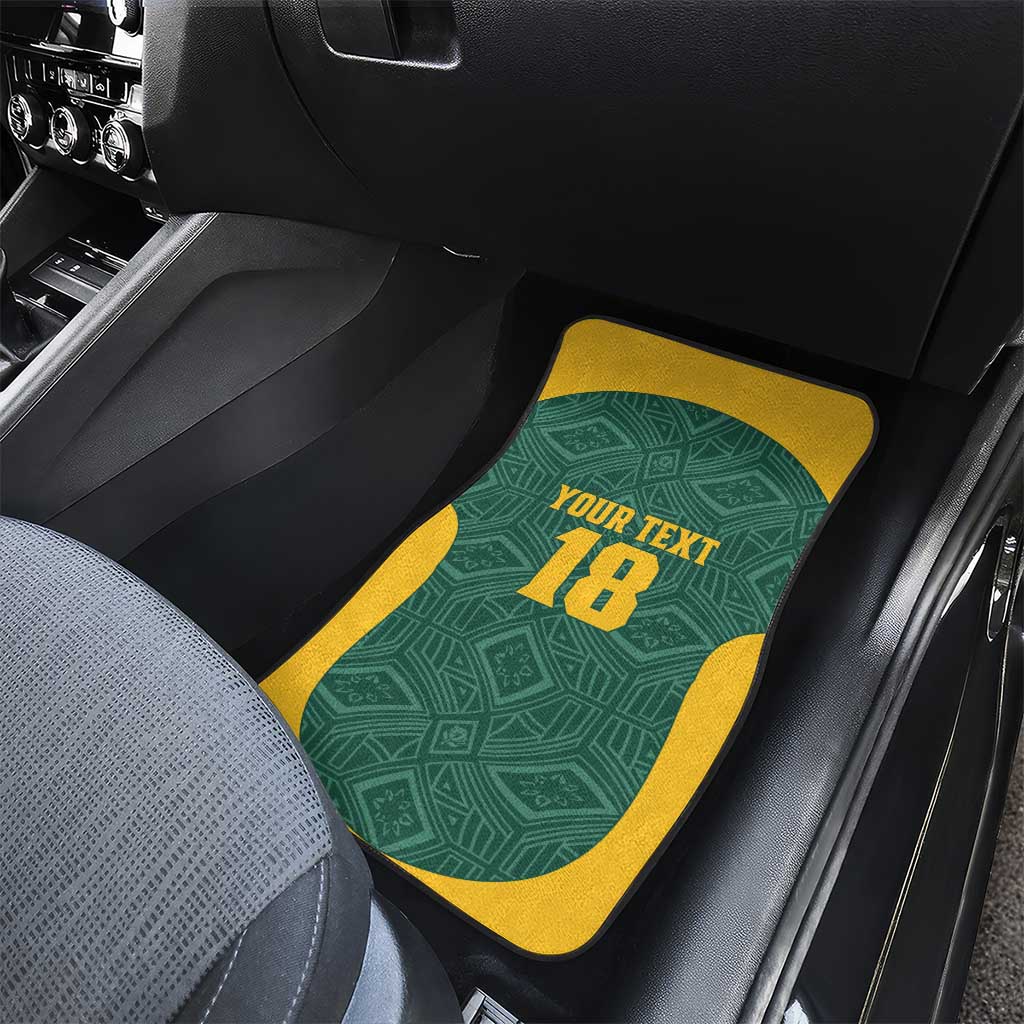 Custom South Africa Soccer Car Mats Bafana Bafana Spirit African Pattern - Wonder Print Shop
