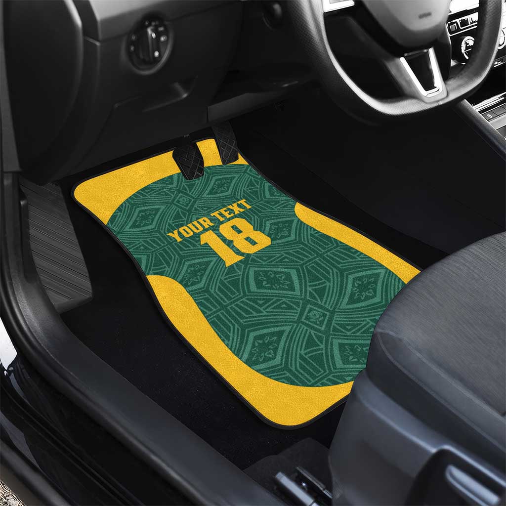 Custom South Africa Soccer Car Mats Bafana Bafana Spirit African Pattern - Wonder Print Shop