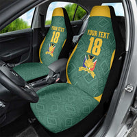 Custom South Africa Soccer Car Seat Cover Bafana Bafana Spirit African Pattern - Wonder Print Shop