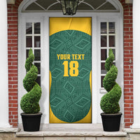 Custom South Africa Soccer Door Cover Bafana Bafana Spirit African Pattern - Wonder Print Shop