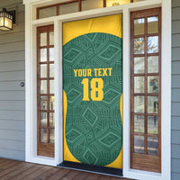 Custom South Africa Soccer Door Cover Bafana Bafana Spirit African Pattern - Wonder Print Shop
