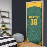 Custom South Africa Soccer Door Cover Bafana Bafana Spirit African Pattern - Wonder Print Shop