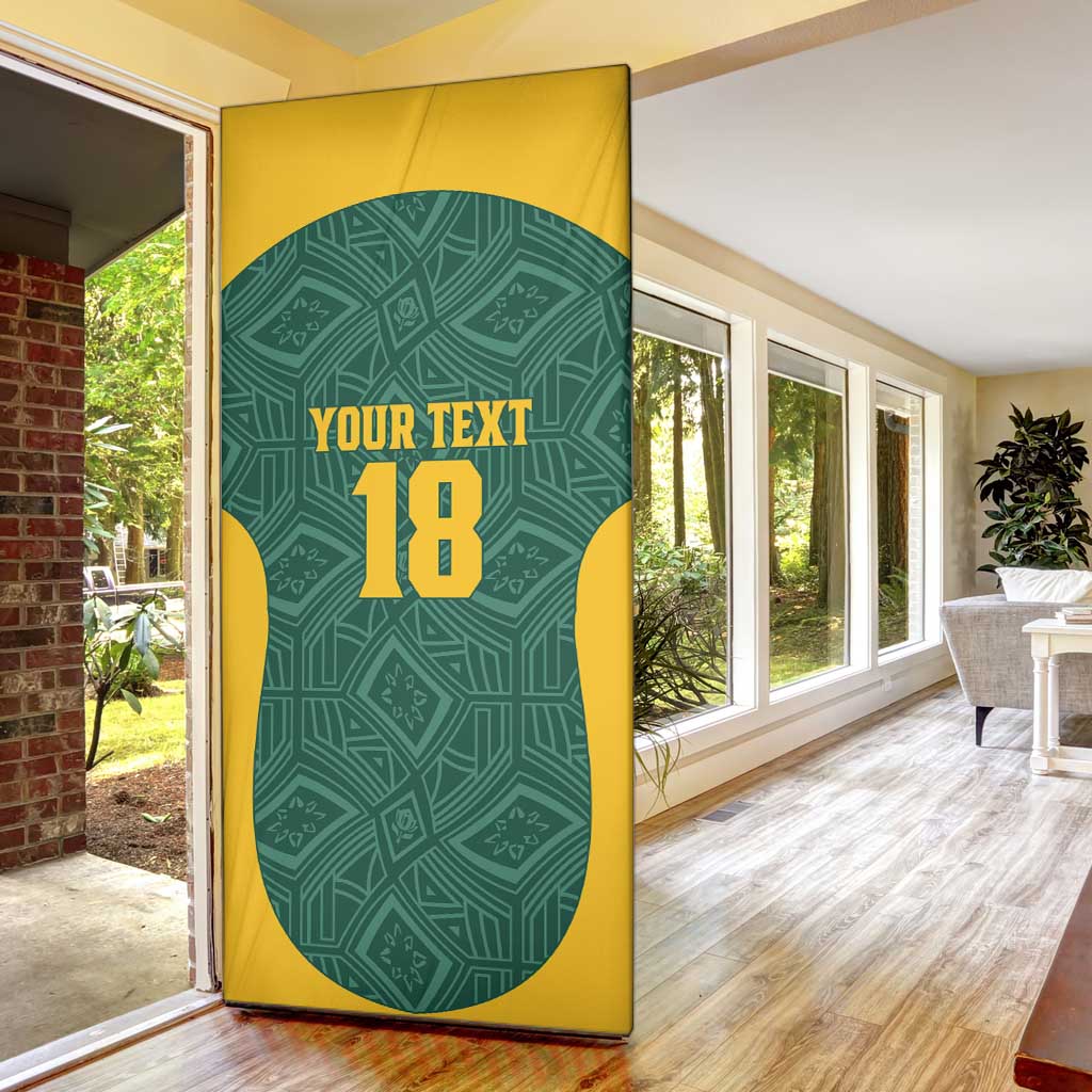 Custom South Africa Soccer Door Cover Bafana Bafana Spirit African Pattern - Wonder Print Shop