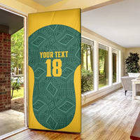 Custom South Africa Soccer Door Cover Bafana Bafana Spirit African Pattern - Wonder Print Shop