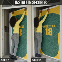 Custom South Africa Soccer Door Cover Bafana Bafana Spirit African Pattern - Wonder Print Shop