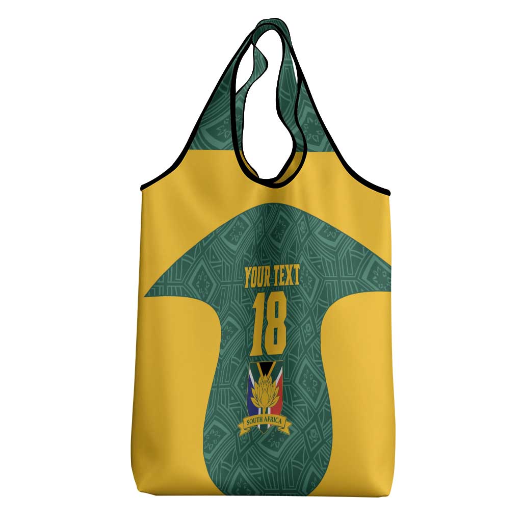 Custom South Africa Soccer Grocery Bag Bafana Bafana Spirit African Pattern - Wonder Print Shop