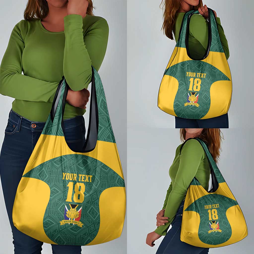 Custom South Africa Soccer Grocery Bag Bafana Bafana Spirit African Pattern - Wonder Print Shop