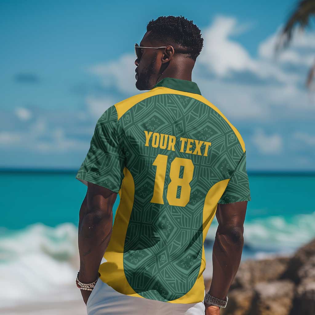Custom South Africa Soccer Hawaiian Shirt Bafana Bafana Spirit African Pattern - Wonder Print Shop