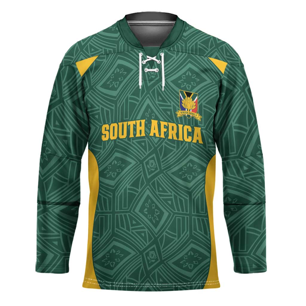 Custom South Africa Soccer Hockey Jersey Bafana Bafana Spirit African Pattern - Wonder Print Shop