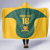 Custom South Africa Soccer Hooded Blanket Bafana Bafana Spirit African Pattern - Wonder Print Shop