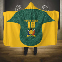 Custom South Africa Soccer Hooded Blanket Bafana Bafana Spirit African Pattern - Wonder Print Shop