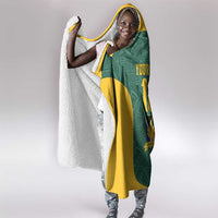 Custom South Africa Soccer Hooded Blanket Bafana Bafana Spirit African Pattern - Wonder Print Shop