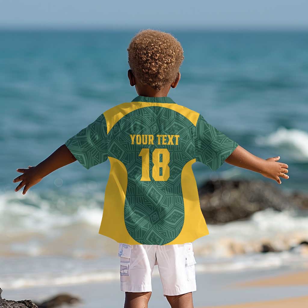 Custom South Africa Soccer Kid Hawaiian Shirt Bafana Bafana Spirit African Pattern - Wonder Print Shop