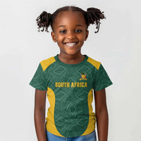 Custom South Africa Soccer Kid T shirt Bafana Bafana Spirit African Pattern - Wonder Print Shop